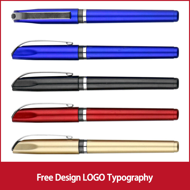 Customized Lettering Logo Gel Pen Printing Colorful Metal Ballpoint