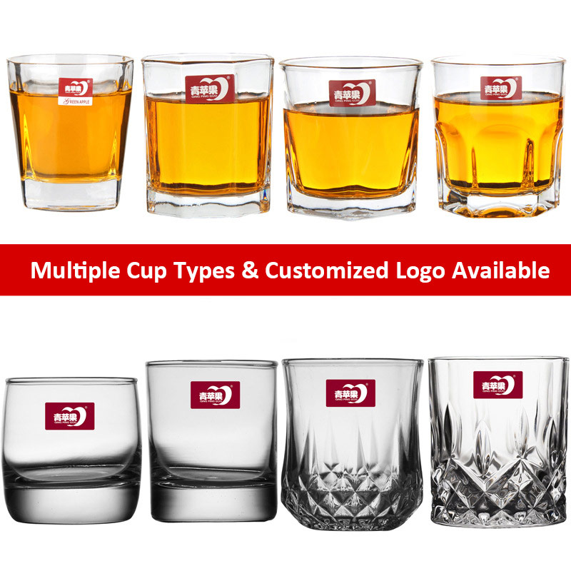 Customized Whisky Drinking Tumbler Glass with Logo