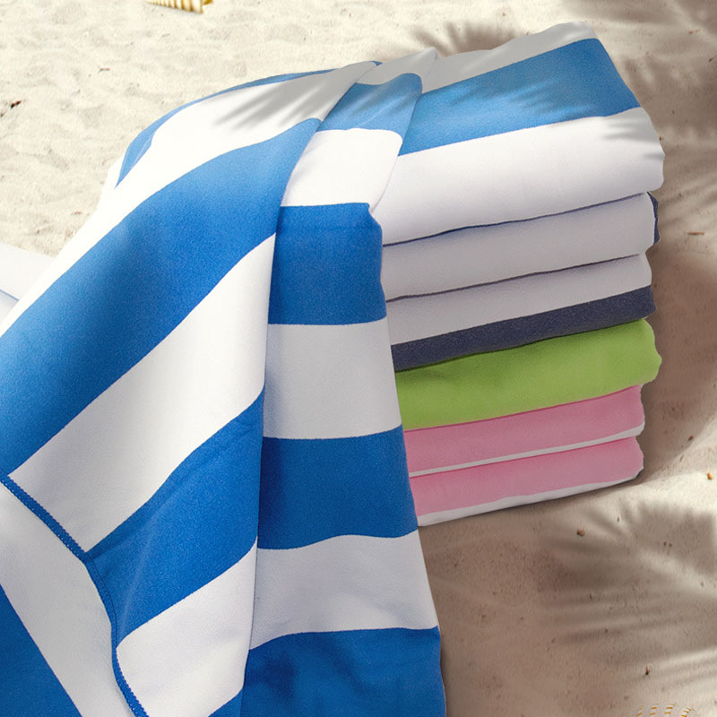 Customizable Striped Microfiber Beach Towel
