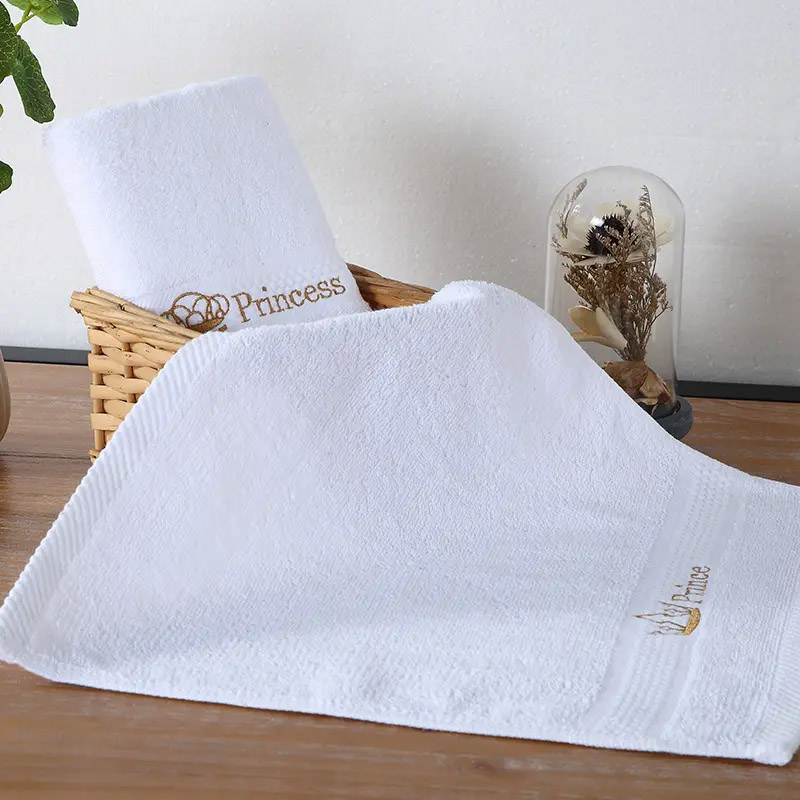 Custom White Small Square Cotton Face Towel for bathroom