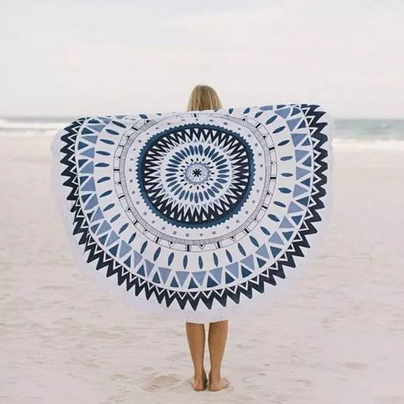 Oversized Round Microfiber Beach Towel Blanket