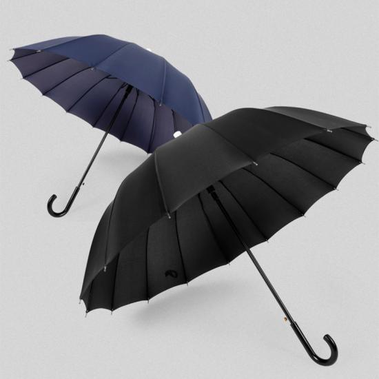 16 Ribs Printed Logo Men's Large Long Handle Golf Umbrella