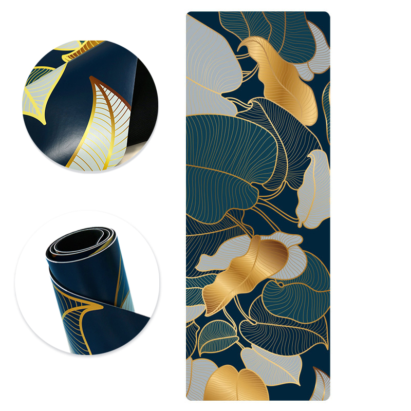 Gold Print PU pilates mat