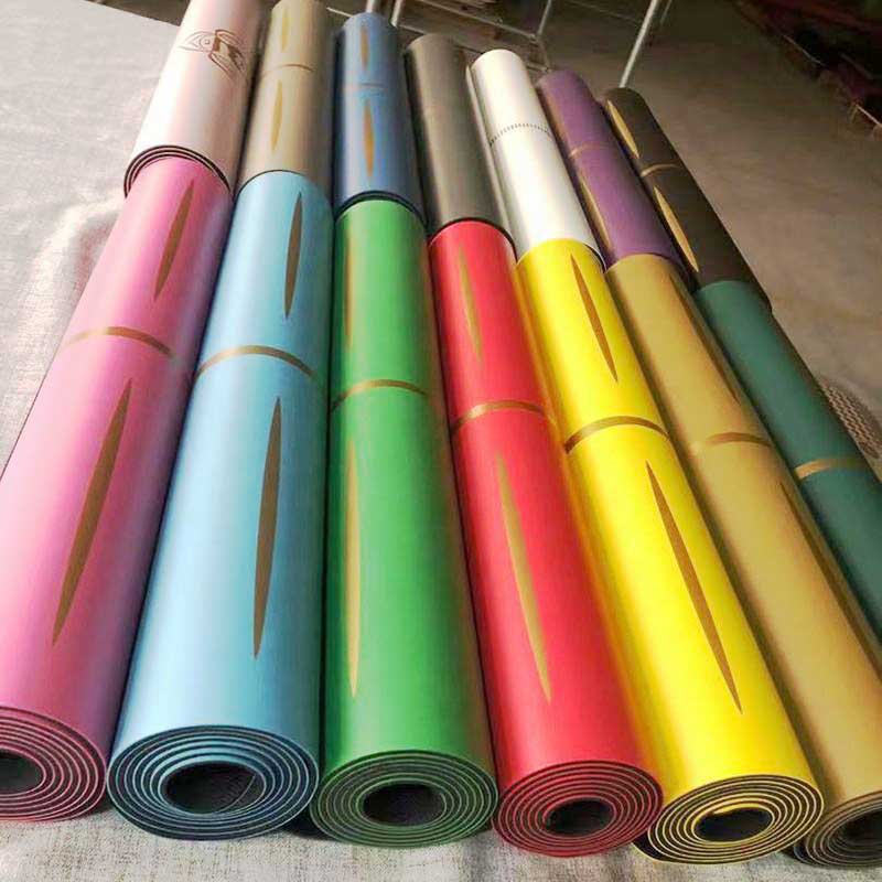golden printing pu rubber yoga mat