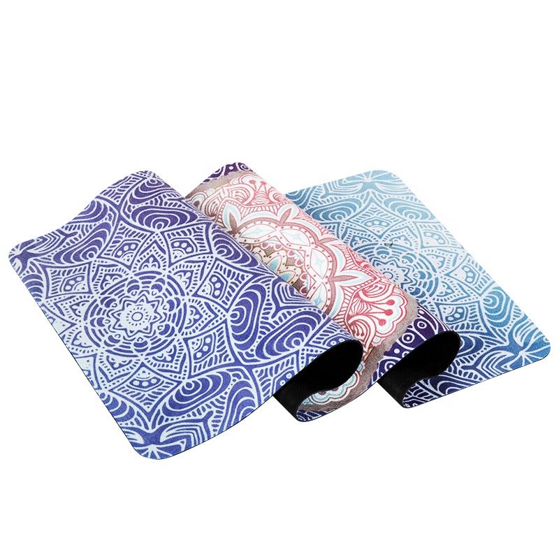 Printed Natural Rubber Suede Yoga Mat